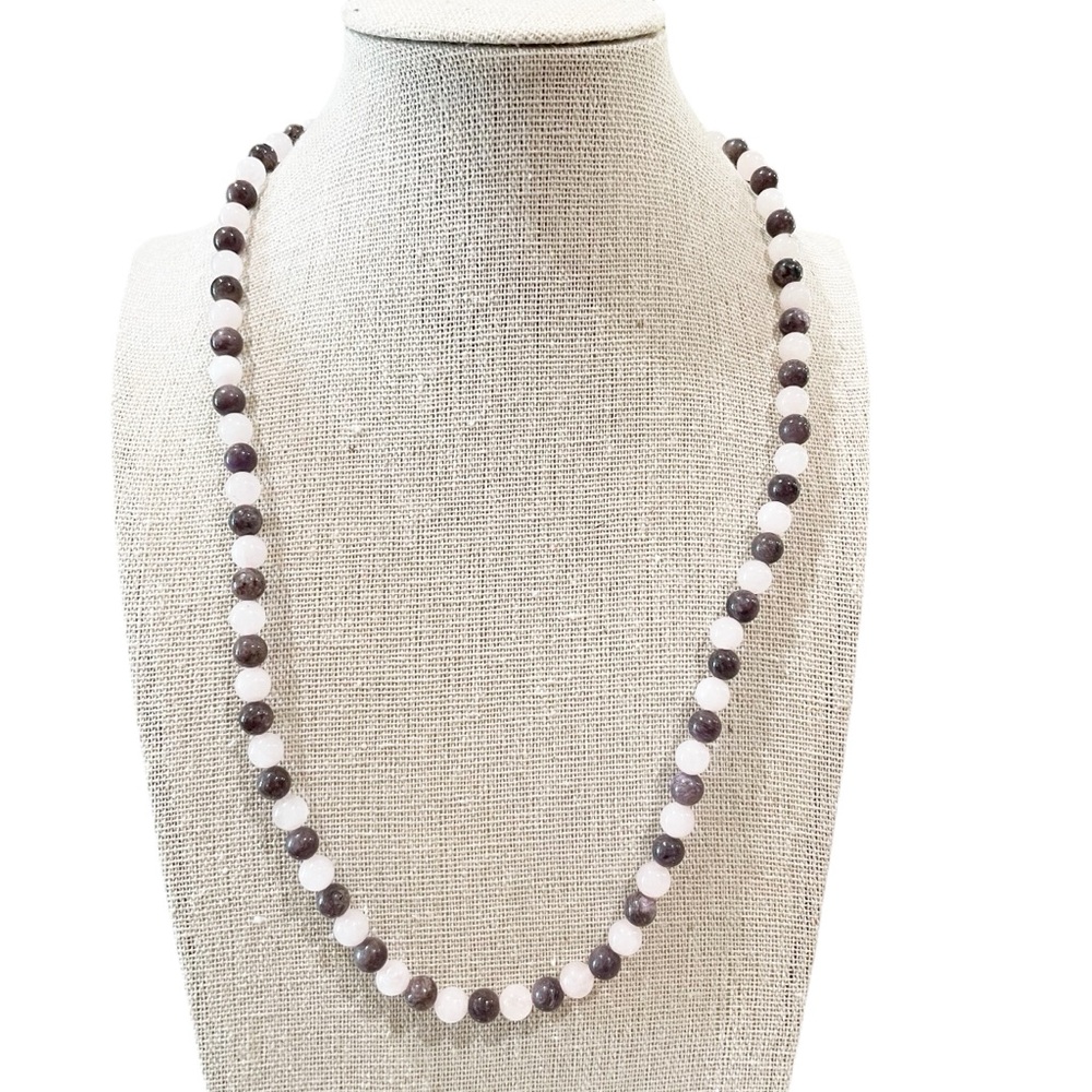 JTV Beaded Necklace Purple And Pink Stone Women’s One Size